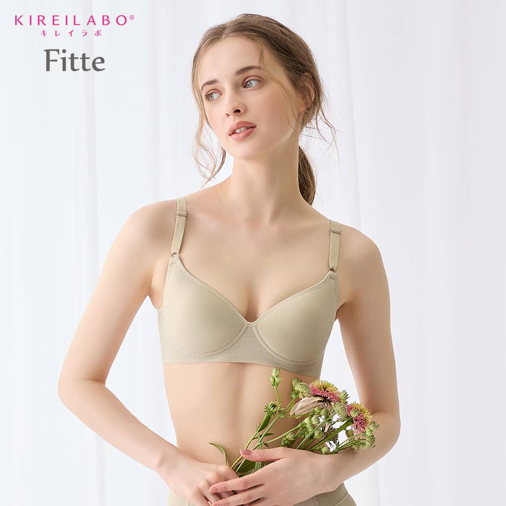 【Fitte(肌側綿100%)】ノンワイヤーブラジャー【まとめ買い割対象】